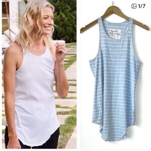 Frank & Eileen tee lab light blue L NWOT raw hem